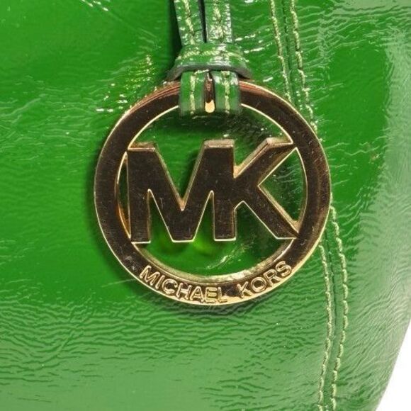 Michael Kors Lillie Purse Kelly Lime Green Gold Hobo Leather Chain Handbag Tote - Picture 15 of 16